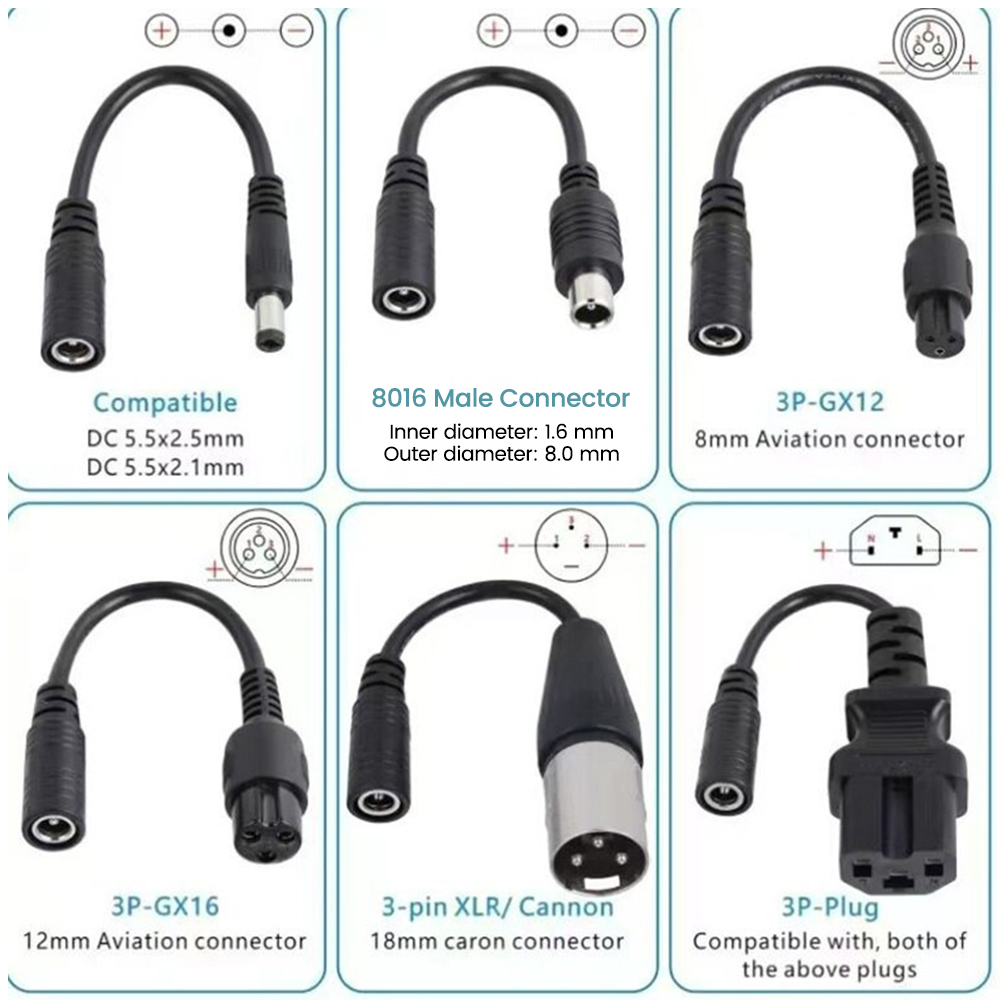 DC5.5MM To M12/M16/8016/5525/3 - Electric Scooter Charger review and price